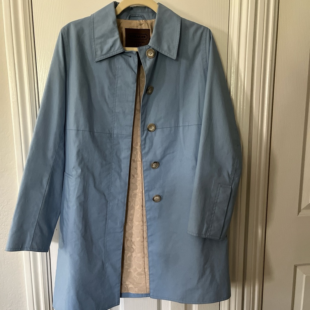 Coach Light Blue Trench Coat